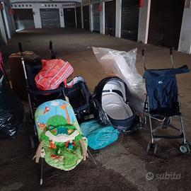 trio bimbi, sdraietta, materasso, passeg.leggero