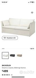 Divano 3 posti Bianco Backsälen
