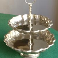 Alzata Portafrutta/pasticcini acciaio inox pieno