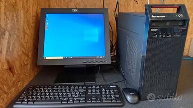 PC Lenovo + monitor IBM + tastiera e mouse
