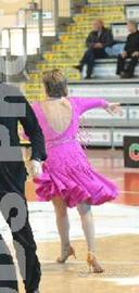 ABITO BALLO DANZE LATINO AMERICANO FUCSIA