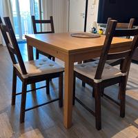 Tavolo allungabile ikea + 4 sedie IVAR pittate a m