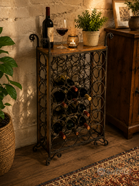 Cantinetta rustica ferro battuto e legno vino