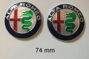 Coppia di 2 Stemmi ALFA ROMEO 74mm Logo Emblema