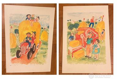 2 stampe Pier Lugi Puccini pittore di Lucca