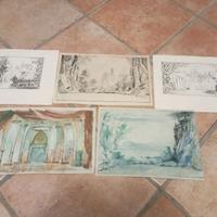 Acquerelli e matita, anni '60.