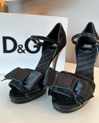 Sandalo D&G in pizzo nero 38
