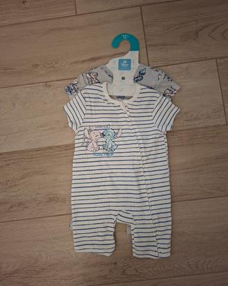 N. 2 Tutine corte Lilo & Stitch 6-9 mesi