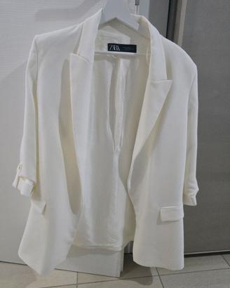 blazer zara bianco
