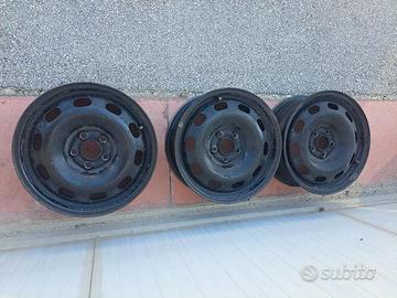 3 cerchi in ferro vw da 6,0 X 15 et 38