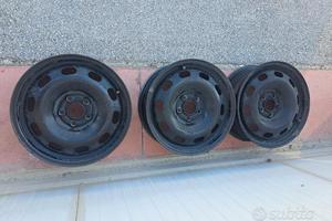 3 cerchi in ferro vw da 6,0 X 15 et 38
