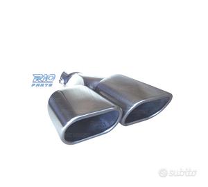 DOPPIO TERMINALE DI SCARICO RETTANGOLARE IN ACCIAI