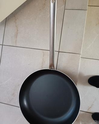 pentola con manico in acciaio 