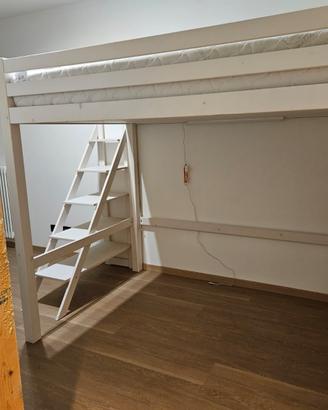 Struttura letto soppalco per materasso larghezza 1