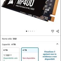 corsair 4TB Gen3 PCIe x4 NVMe M.2 SSD,  interno