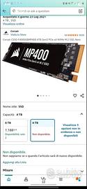 corsair 4TB Gen3 PCIe x4 NVMe M.2 SSD,  interno