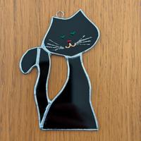 Gatto nero in vetro decorativo