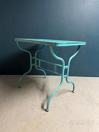 Tavolo Bistrot Vintage in Ferro Azzurro Patinat