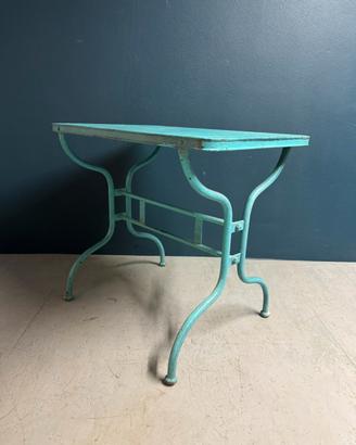 Tavolo Bistrot Vintage in Ferro Azzurro Patinat