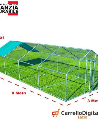 Recinto per Galline 3x8 m x h 2 m – 24 mq verdino