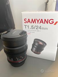 Obiettivo Samyang Cine 24mm T1.5 attacco Canon