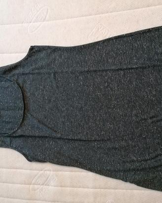 Top lungo senza maniche con filo lurex