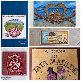 Targa Fuoriporta Personalizzata dipinta a mano