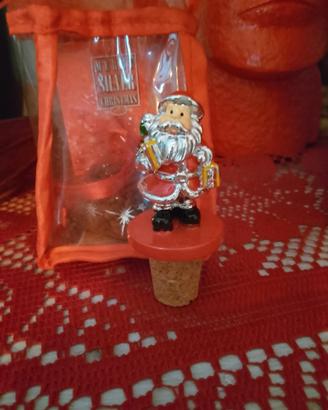 Tappo in sughero Babbo Natale in argento vintage