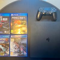 PS4 Slim 1TB + 4 Giochi