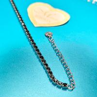 Bracciale Tennis acciaio uomo donna zirconi neri