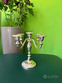 CANDELABRO A 5 BRACCI EFFETTO ARGENTO