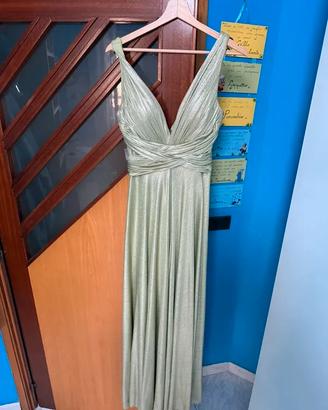 Abito Omai in lurex verde oro taglia S