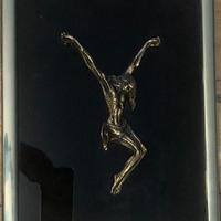 Quadro con  scultura in bronzo e cornice in ottone