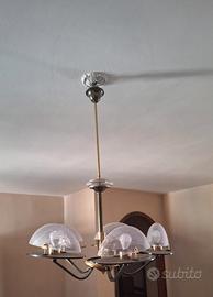 Lampadario  Vetro Cromo