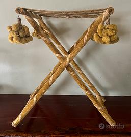 Cavalletto  pieghevole vintage in tessuto