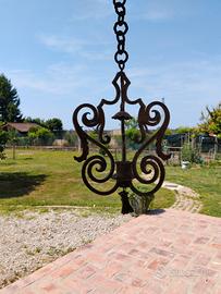 due lampadari in ferro battuto inizio 900