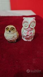 Coppia di Gufe/Gufetti Decorativi da Collezione