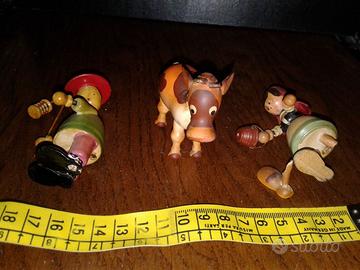 3 pupazzetti Goula anni '60, con collo a molla