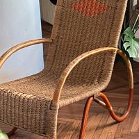 Coppia di Poltrone in vimini intrecciato anni 80