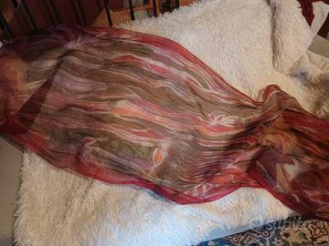 Foulard pareo in pura seta dipinto a mano 