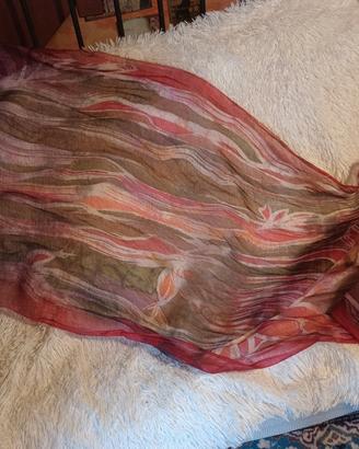 Foulard pareo in pura seta dipinto a mano 