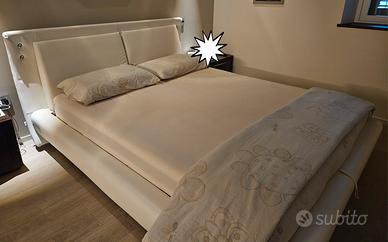 Letto matrimoniale in ecopelle con contenitore