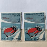 Francobolli Campionato Mondiale Bob CORTINA 1966
