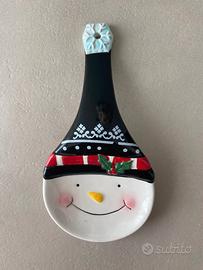 Poggiamestolo Pupazzo di Neve Natale