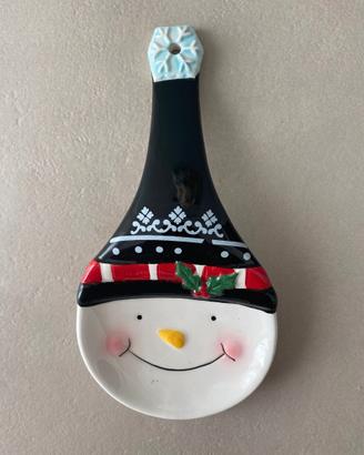 Poggiamestolo Pupazzo di Neve Natale