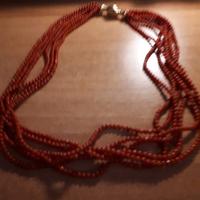 collana corallo6 fili e orologio al quarzo