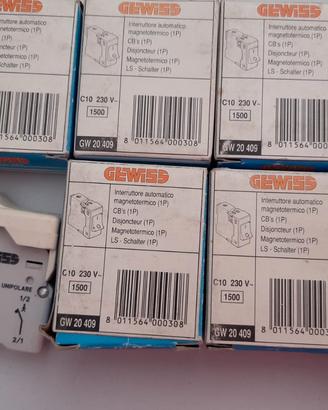Stock 9 pz Gewiss 20409 Int. aut. magnet. C10