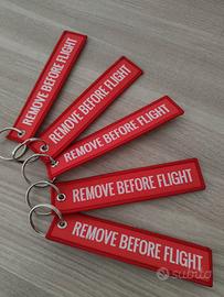 portachiavi REMOVE BEFORE FLIGHT lotto 5 pezzi