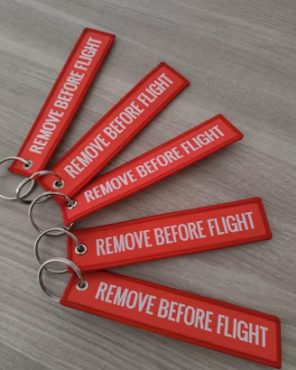 portachiavi REMOVE BEFORE FLIGHT lotto 5 pezzi