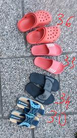 ciabatte e scarpe piscina, mare x bambini 